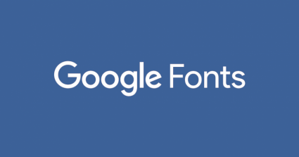 Google Fonts logo on a blue background